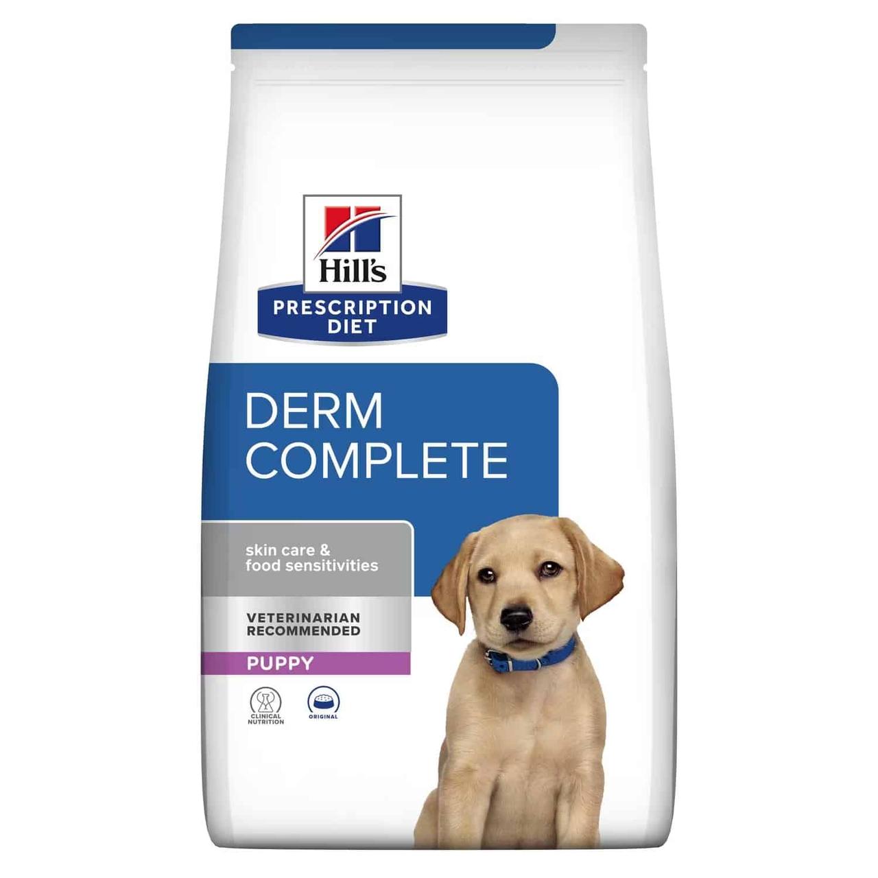 Сухий корм для цуценят Хіллс Hills PD Derm Complete 1.5 кг при харчовій алергії / дерматиті з рисом і яйцем