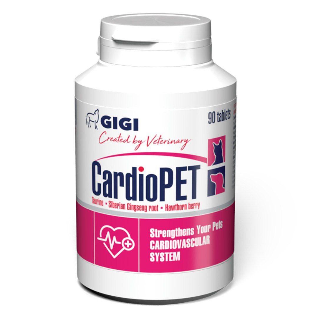 Добавка GiGi CardioPet для котів та собак призначена для зміцнення функцій серцево-судинної системи N90 таб