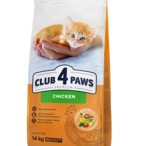 Повнораціонний сухий корм CLUB 4 PAWS (Клуб 4 Лапи) Преміум для кошенят з куркою, 14 кг