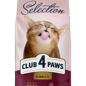Повнораціонний сухий корм для дорослих котів CLUB 4 PAWS Selection (Клуб 4 Лапи Селекшн) з качкою, 1.5 кг