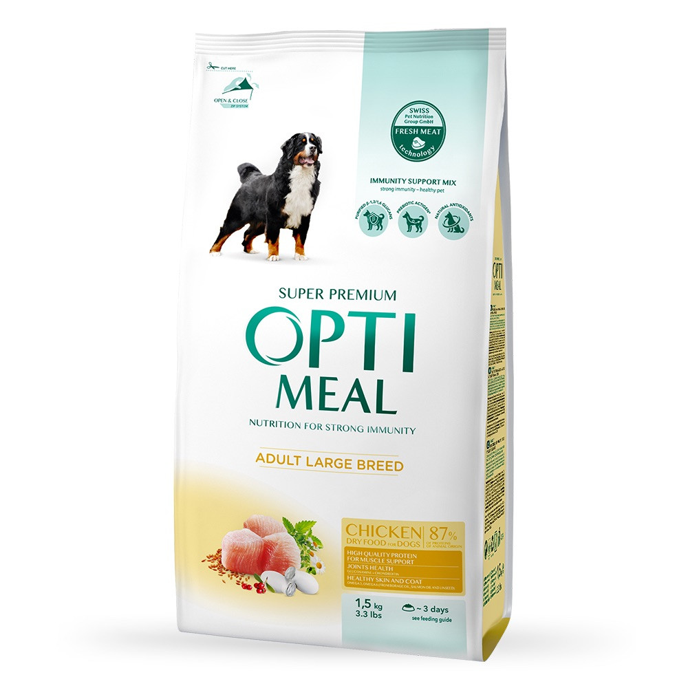Сухий корм для дорослих собак великих порід Оптиміл Optimeal з куркою, 1.5 кг