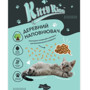Деревний наповнювач Кіті Кіс Kitty Kiss Темний для кішок, 10 кг