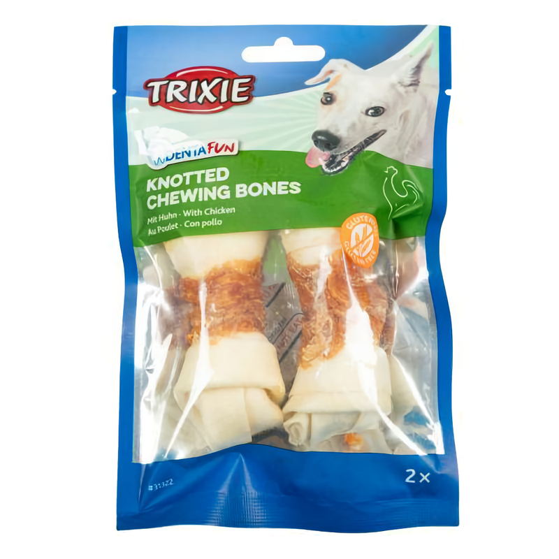 Ласощі для собак Trixie (TX-31322) Denta Fun Knotted Chicken Chewing Bone жувальна кістка з куркою 11 см (2 шт/70 г)