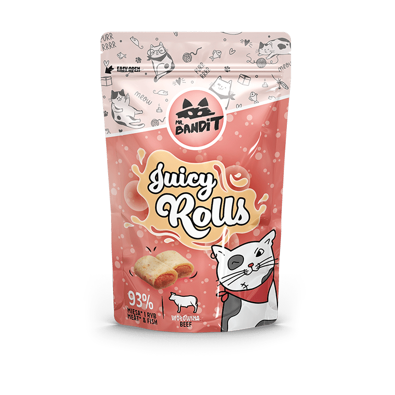 Ласощі для котів Містер Бандіт Mr.Bandit Соковиті роли з яловичиною для котів, 40 г термін до 12.25