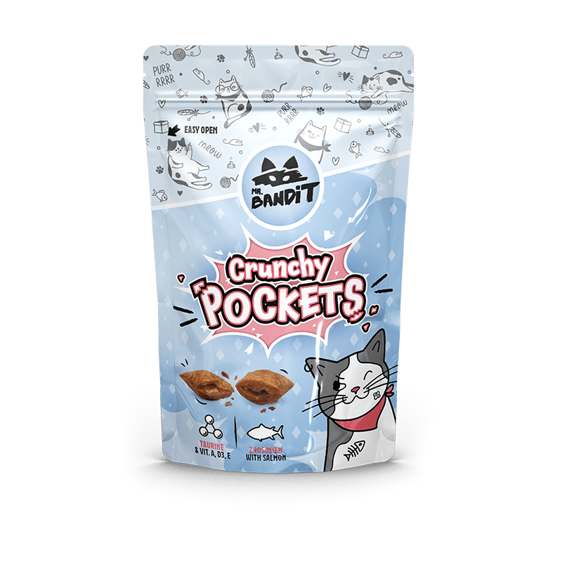 Ласощі для котів Містер Бандіт Mr.Bandit хрусткі подушечки з лососем для котів, 40 г термін до 12.25