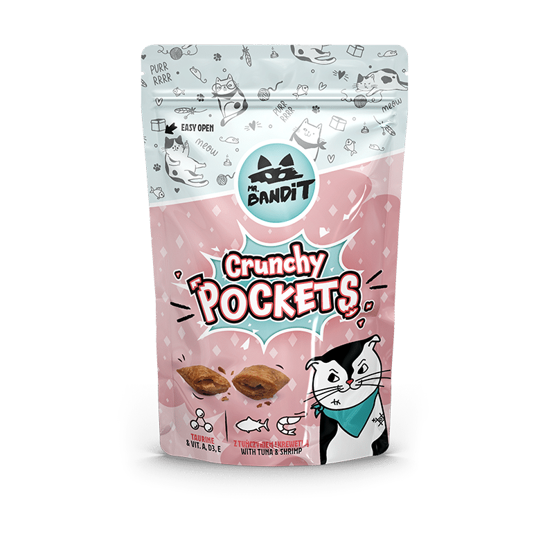 Ласощі для котів Містер Бандіт Mr.Bandit хрусткі подушечки з тунцем і криветками, 40 г термін до 12.25