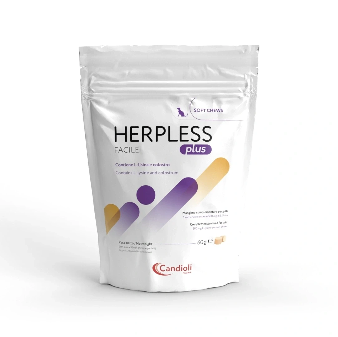 Таблетки Candioli Herpless Plus Facile (Херплес Плюс Фесіль) – для лікування герпесу у котів 60 г (30 таб)