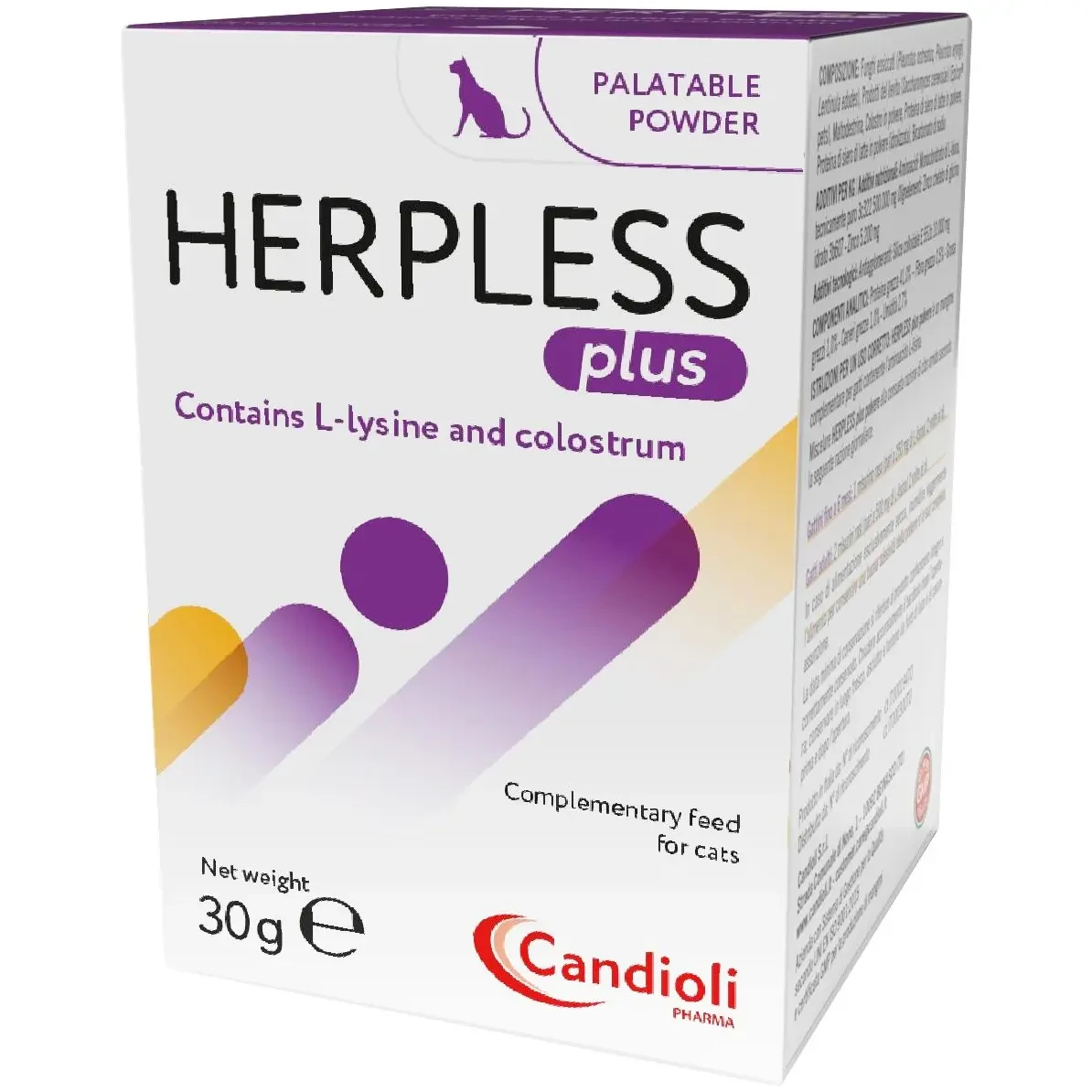 Порошок Candioli Herpless Plus (Херплес Плюс ) – для лікування герпесу у котів 30 г