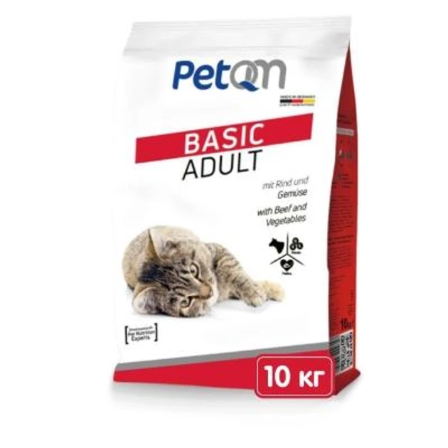 Сухий корм для котів PetQM Cat Basic Adult з яловичиною та овочами 10 кг