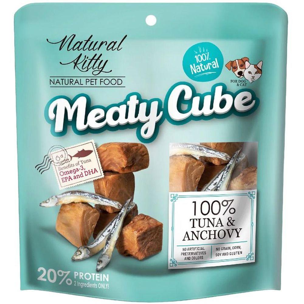 Ласощі для котів і собак Natural Kitty Meaty Cube у вигляді кубиків тунець та анчоуси 60 г