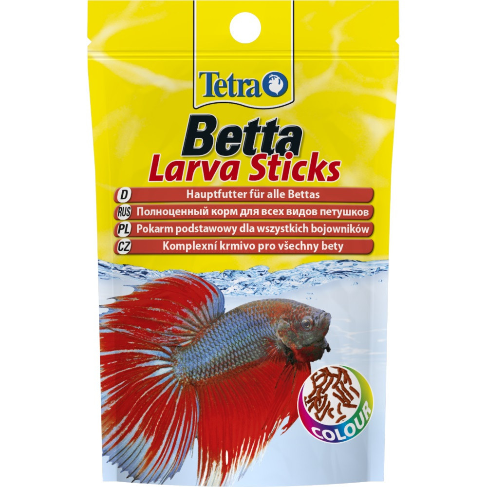 Сухий корм для акваріумних риб Тетра Tetra Betta Larva Sticks для рибок півників (палички), 5 г