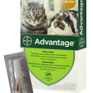 Краплі від бліх Адвантейдж (Advantage) 40 для котів і декоративних кроликів до 4 кг (1 піпетка 0,4 мл) Bayer