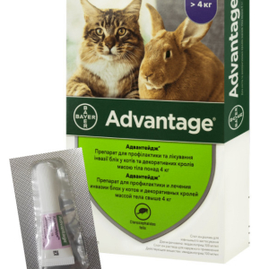 Краплі від бліх Advantage (Адвантейдж) 80 для котів і декоративних кролів вагою понад 4 кг (1 піпетка 0,8 мл) Bayer