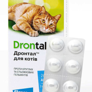 Дронтал (Drontal) для кішок № 8 (1 блістер), Bayer (термін до 09.2027 р)