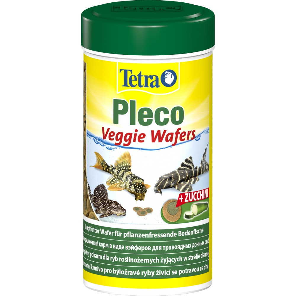 Сухий корм для акваріумних риб Тетра Tetra Pleco Veggie Wafers для травоїдних рибок (пластинки) 110 г/250 мл