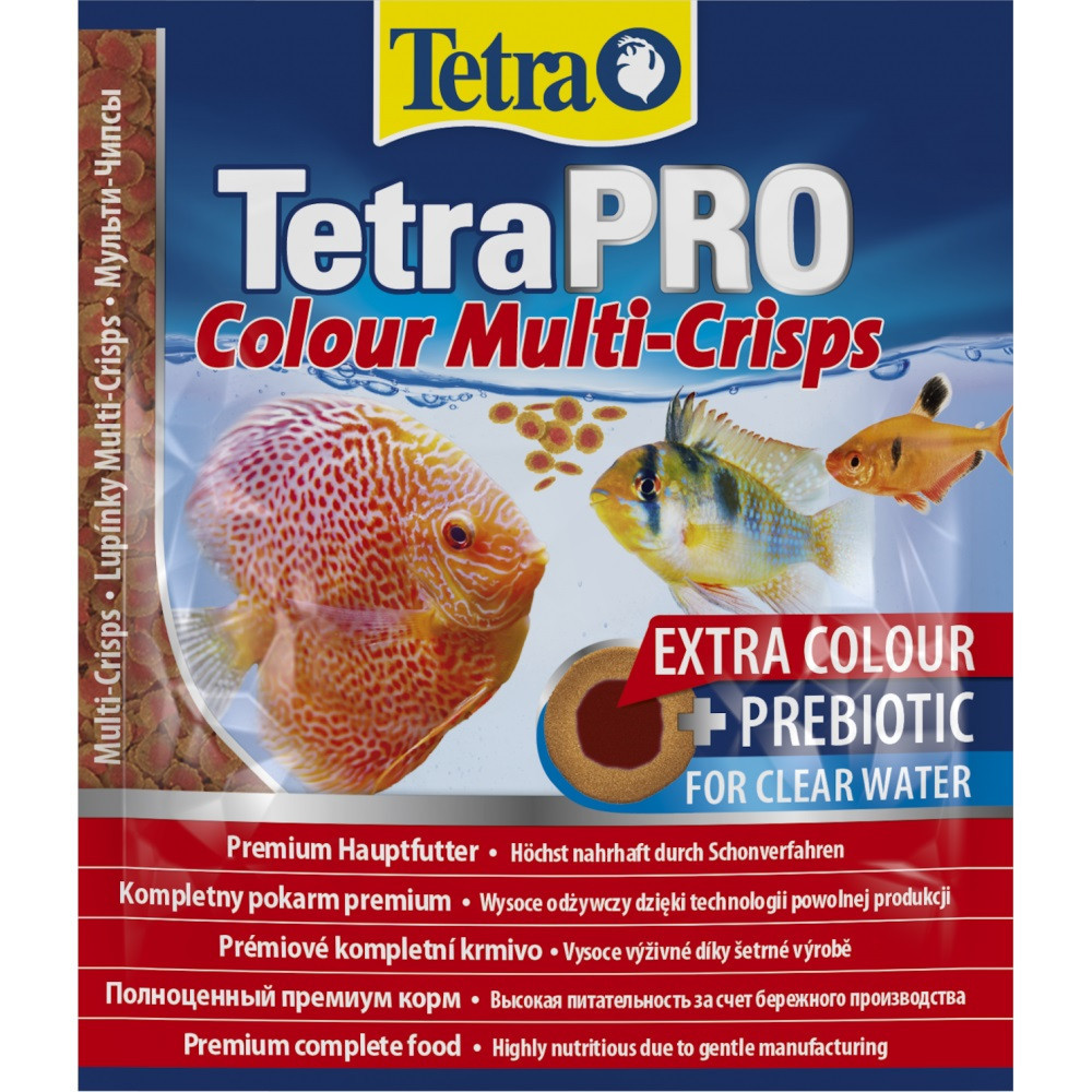 Сухий корм для всіх акваріумних риб Тетра Tetra PRO Colour Multi-Crisps для яскравого забарвлення рибок (чіпси), 12 г