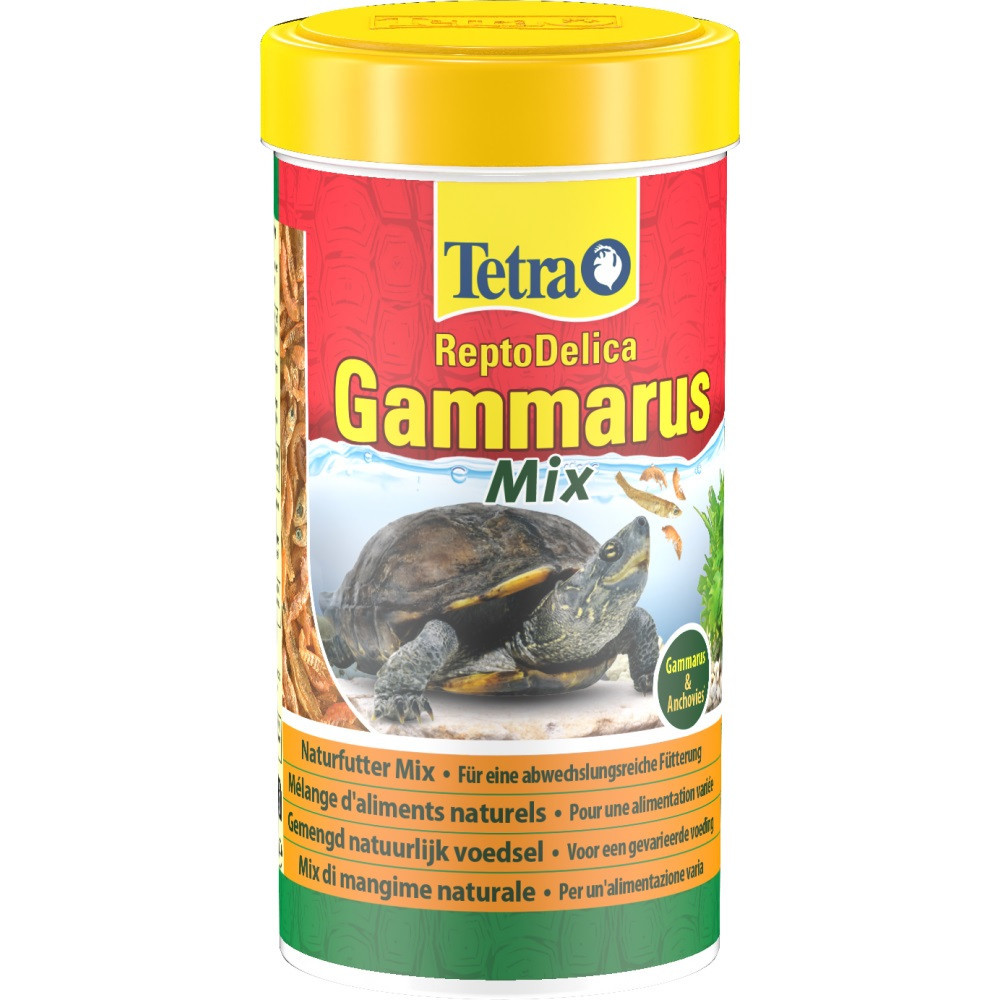 Натуральний корм для водоплавних черепах Тетра Tetra ReptoMin Mix Gammarus сушені гаммарус та анчоус, 250 мл