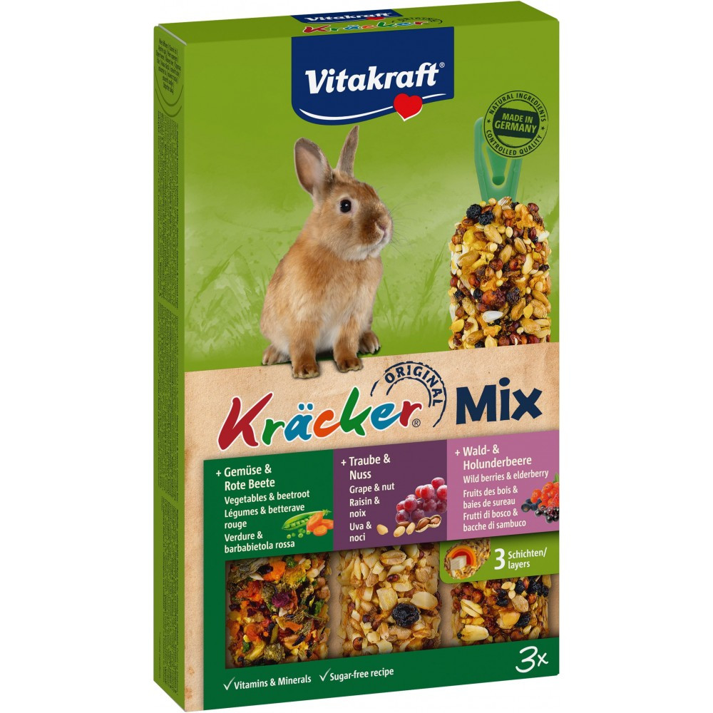 Ласощі крекер Вітакрафт Vitakraft для кроликів з овочами, горіхами та лісовими ягодами 3 шт
