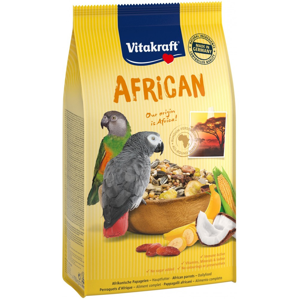 Корм для птахів Вітакрафт Vitakraft African для великих африканських папуг, 750 г