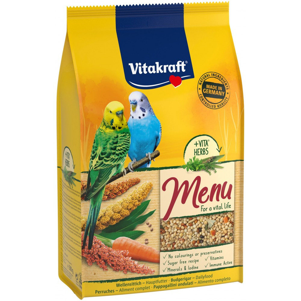 Корм для птахів Вітакрафт Vitakraft Menu для хвилястих папуг, 500 г