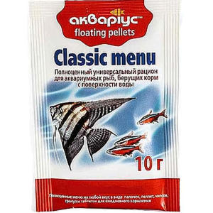 Корм для риб Classic Menu плаваючі пеллети 10 г, Акваріус