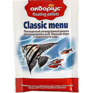 Корм для риб Classic Menu плаваючі пеллети 40 г, Акваріус