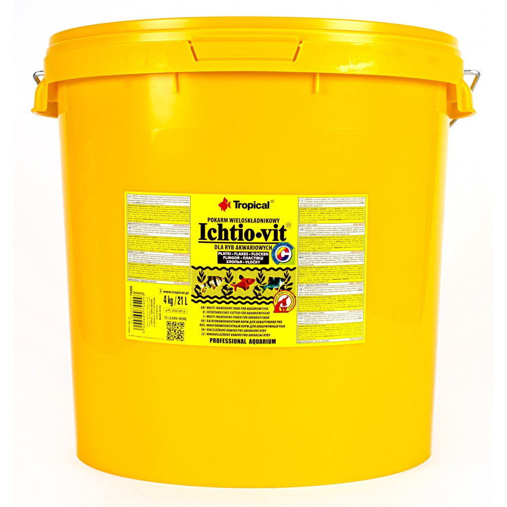 Сухий корм Тропікал Tropical Ichtio-Vit для всіх акваріумних риб (пластівці), 4 кг