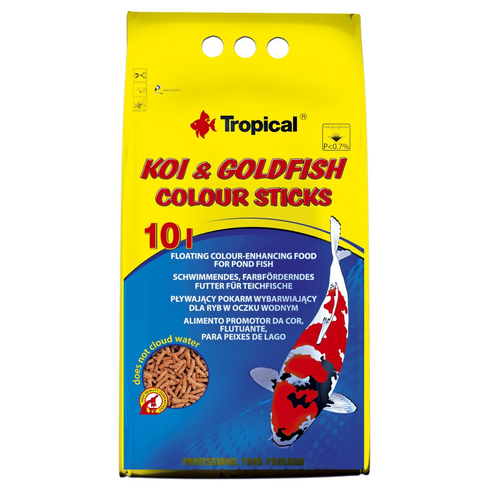 Сухий корм Тропікал Tropical Koi & Goldfish Colour Sticks для ставкових риб (палички), 800 г