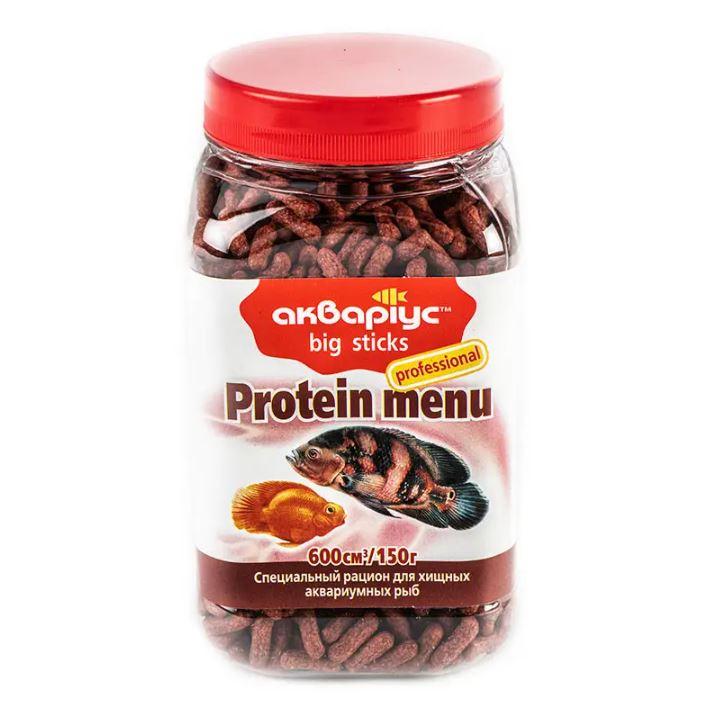 Корм для риб Protein Menu (Протеїн меню) палички банка 150 г, Акваріус