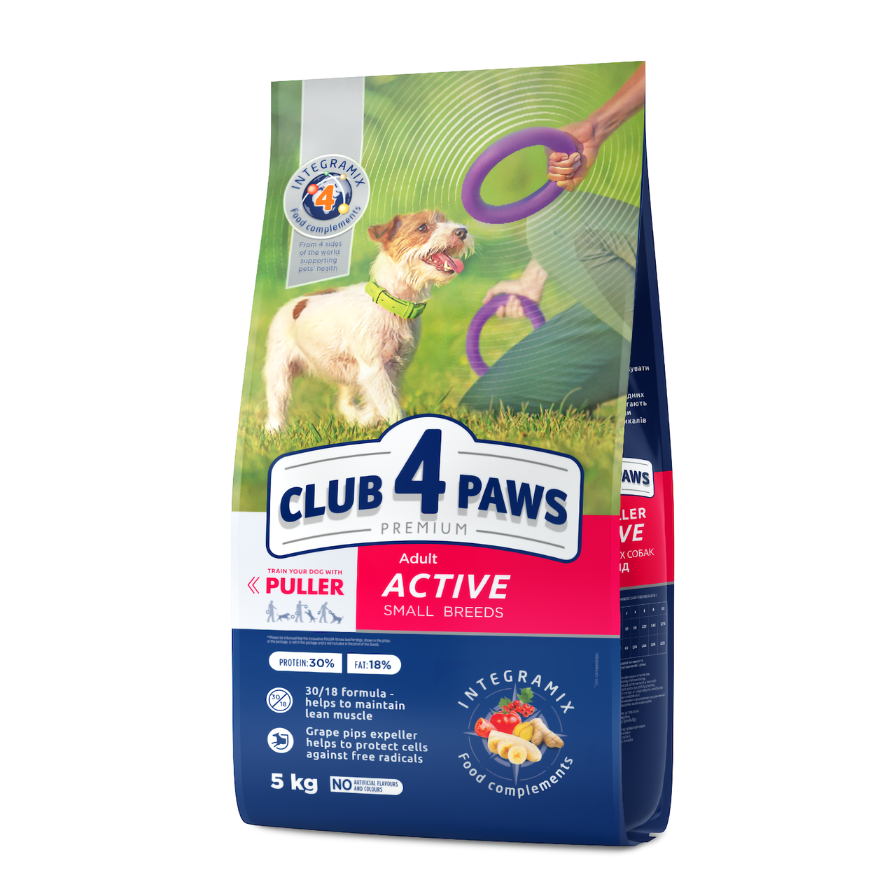 Повнораціонний сухий корм для дорослих активних собак CLUB 4 PAWS (Клуб 4 Лапи) Преміум для малих порід, 5 кг