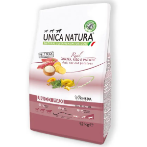 Сухий корм для собак Геда Gheda Unica Natura Unico Maxi корм для великих порід собак (качка, рис, картопля), 12 кг