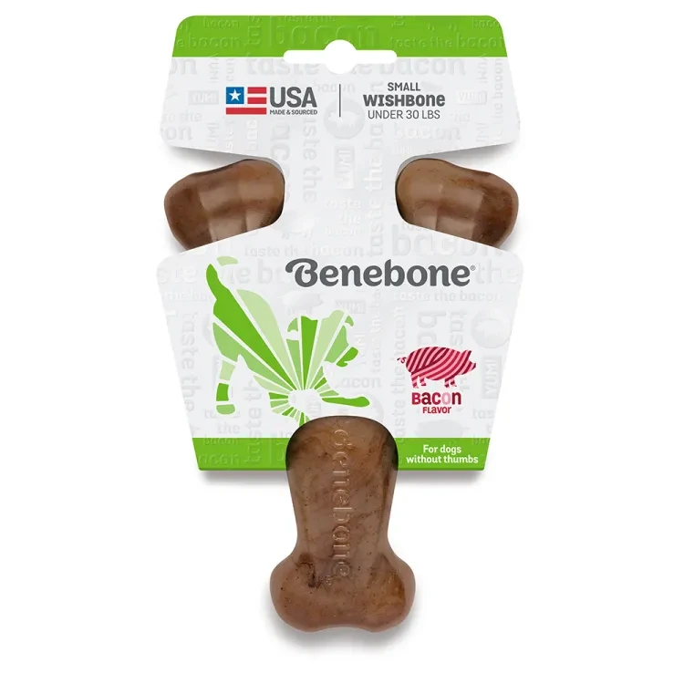 Жувальна іграшка для собак Бенебон Benebone Wishbone Bacon іграшка зі смаком бекону для собак до 13 кг (розмір S)
