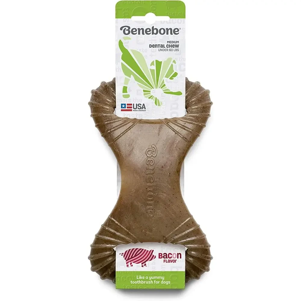 Жувальна іграшка для собак Бенебон Benebone Dental Chew Bacon іграшка зі смаком бекону для собак до 13 кг (розмір S)
