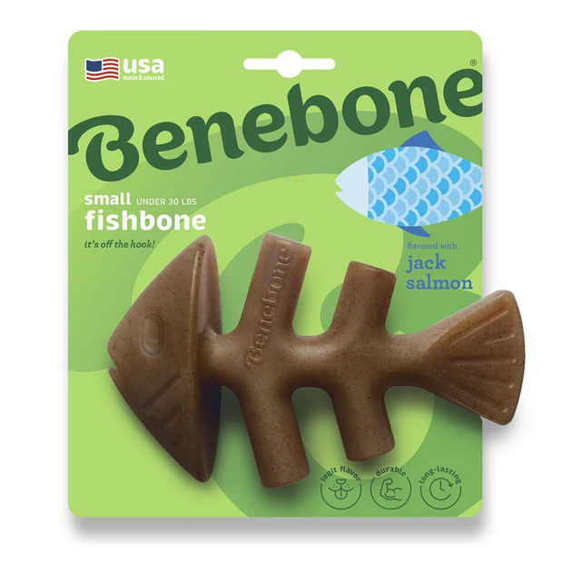 Жувальна іграшка для собак Бенебон Benebone Fishbone Salmon зі смаком лосося для собак до 13 кг (розмір S)