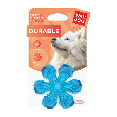 Іграшка для собак WAUDOG Fun Durable Дихаючий м'яч термопластична гума 70 мм блакитний