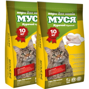 Корм для кішок Муся зі смаком курки 1 + 1 (20 кг)