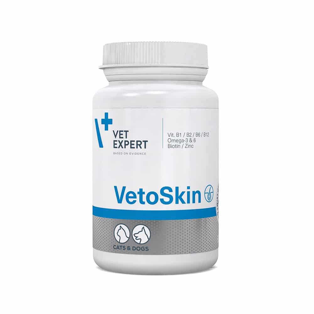Харчова добавка VetExpert VetoSkin (ВетоСкін) для здоров’я шкіри та шерсті у котів і собак 90 капсул термін 12.26