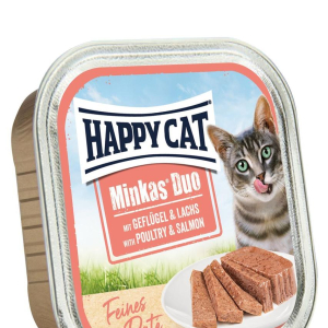 Повноцінний консервований корм Happy Cat Duo Geflugel&Salmon з птицею та лососем для кішок, 100 г
