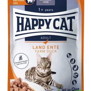 Вологий корм Happy Cat (Хепі Кет) Culinary Land-Ente з качкою для кішок (шматочки в соусі), 85 г