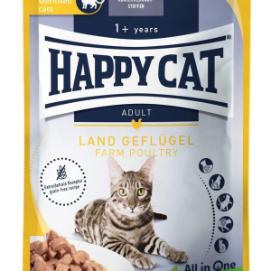 Вологий корм Happy Cat (Хепі Кет) Culinary Land-Geflugel з птицею для кішок (шматочки в соусі), 85 г