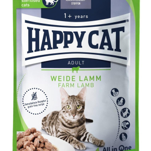 Вологий корм Happy Cat Culinary Weide Lamm з ягнятком для котів (шматочки в соусі) пауч, 85 г