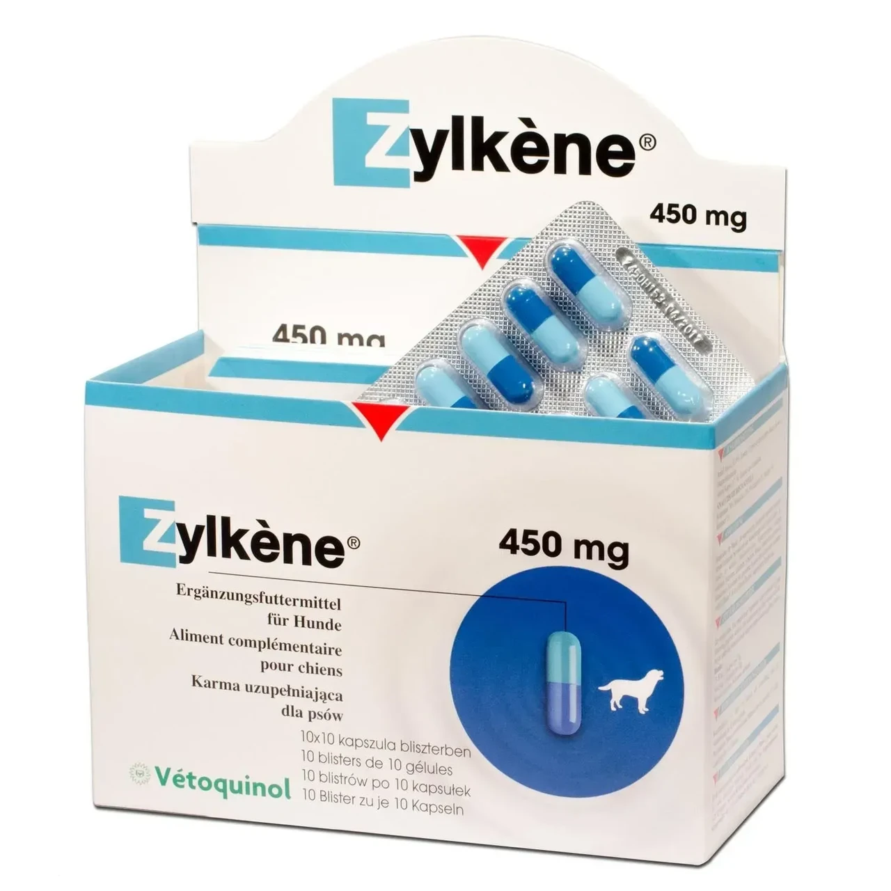 Зілкене (Zylkene) Vétoquinol №10 капсул 450 мг (1капс/30кг) (для зняття стресу у собак)