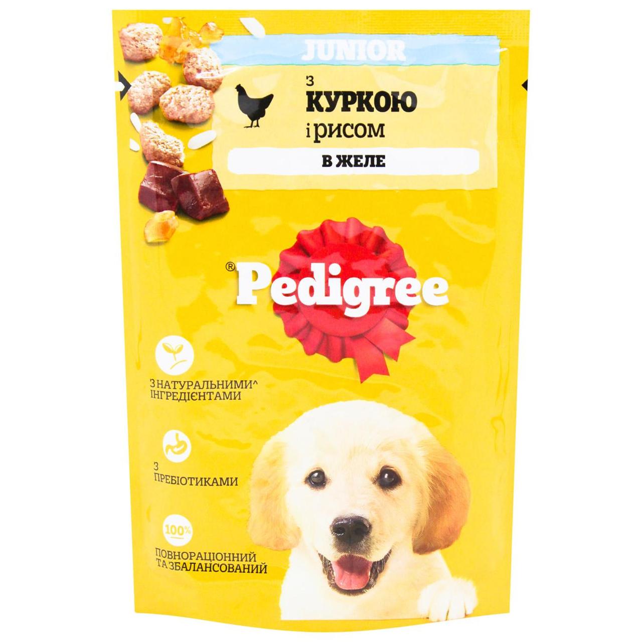 Pedigree (Педігрі) вологий корм для цуценят з куркою і рисом в желе 100 г