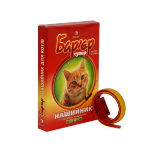 Нашийник інсектоакарицидний Бар’єр супер для котів (червоний/жовтий) 35 мл Продукт