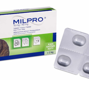 Мілпро Milpro 16 мг/40 мг для котів 2 - 8 кг (№4 таблетки)