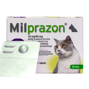 Мілпразон 16 мг (Milprazon) для котів вагою понад 2 кг (1 таблетка), KRKA