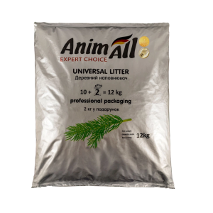 Наповнювач AnimALL деревний для котів 12 кг (10 кг + 2 кг у подарунок)