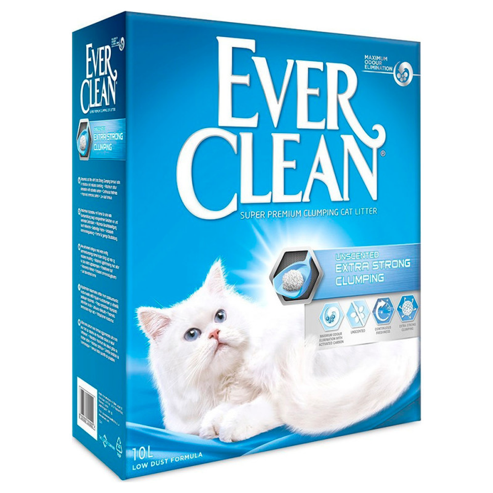 Ever Clean Наповнювач для котячого туалету Екстра сила без запаху 10 л