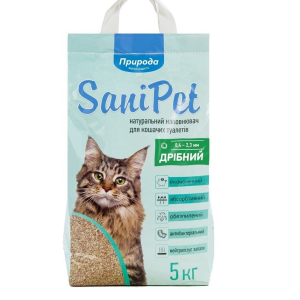 Бентонітовий наповнювач "Природа" "Sani Pet" Дрібний 5 кг