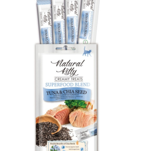 Крем-снек для кішок Natural Kitty Creamy зі смаком тунця та насіння чиа 4 х 12 г
